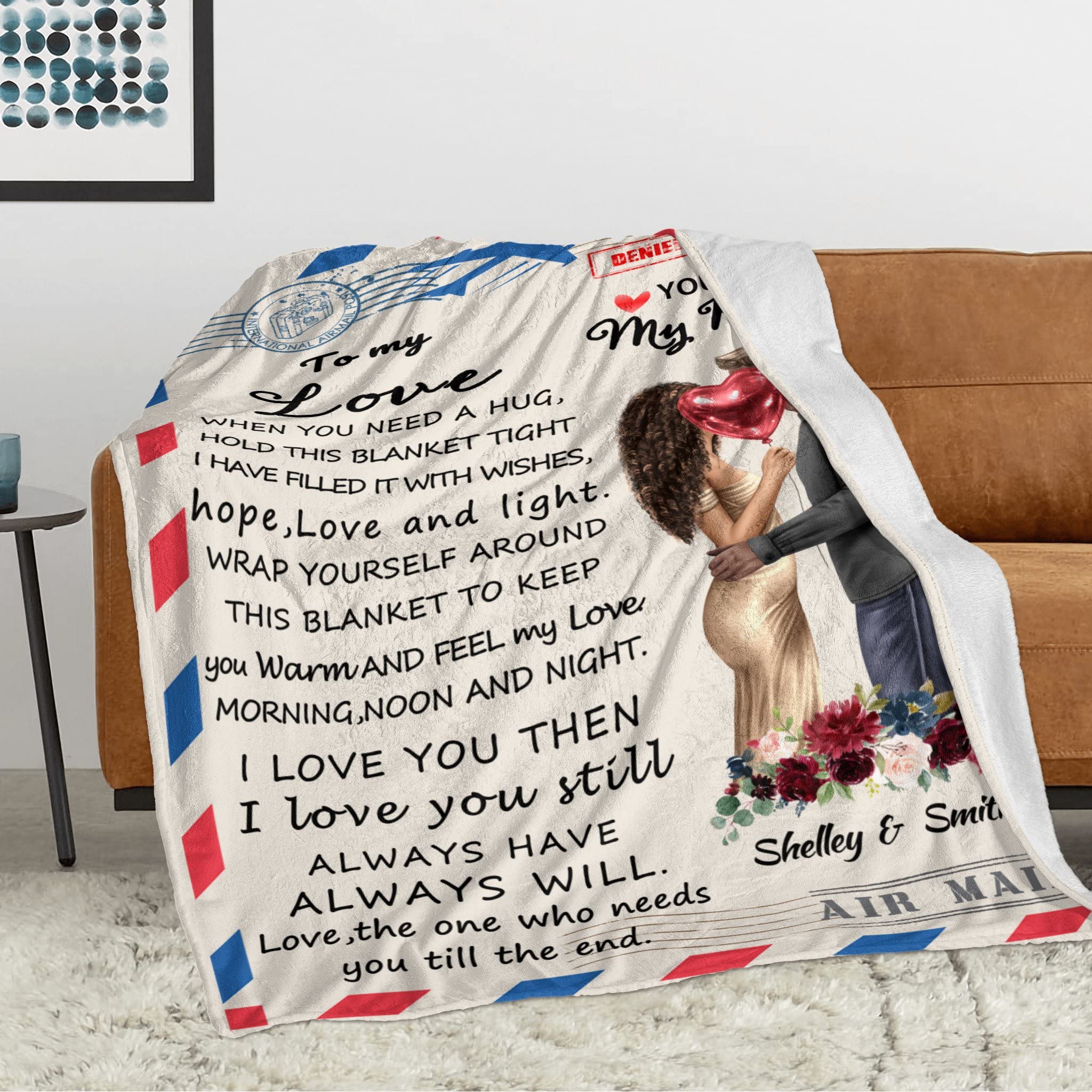 Personalized Blankets for Couple Husband Wife Boyfriend and Girlfriend Anniversary, Wedding Birthday Romantic Lovers Gifts, Unique Custom Blankets I Love You Gifts For Him or Her, Women or Men