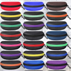 24 Pcs Sunglasses Case Portable Travel Hard Shell Zipper Eyeglasses Frame Glasses Case Summer Eyeglasses Case Sunglass Case with Plastic Hook for Women Men