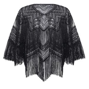 BABEYOND Gatsby Shawl Wrap for 1920s Evening Party Night Cape for Women Bridal Sequin Capelet