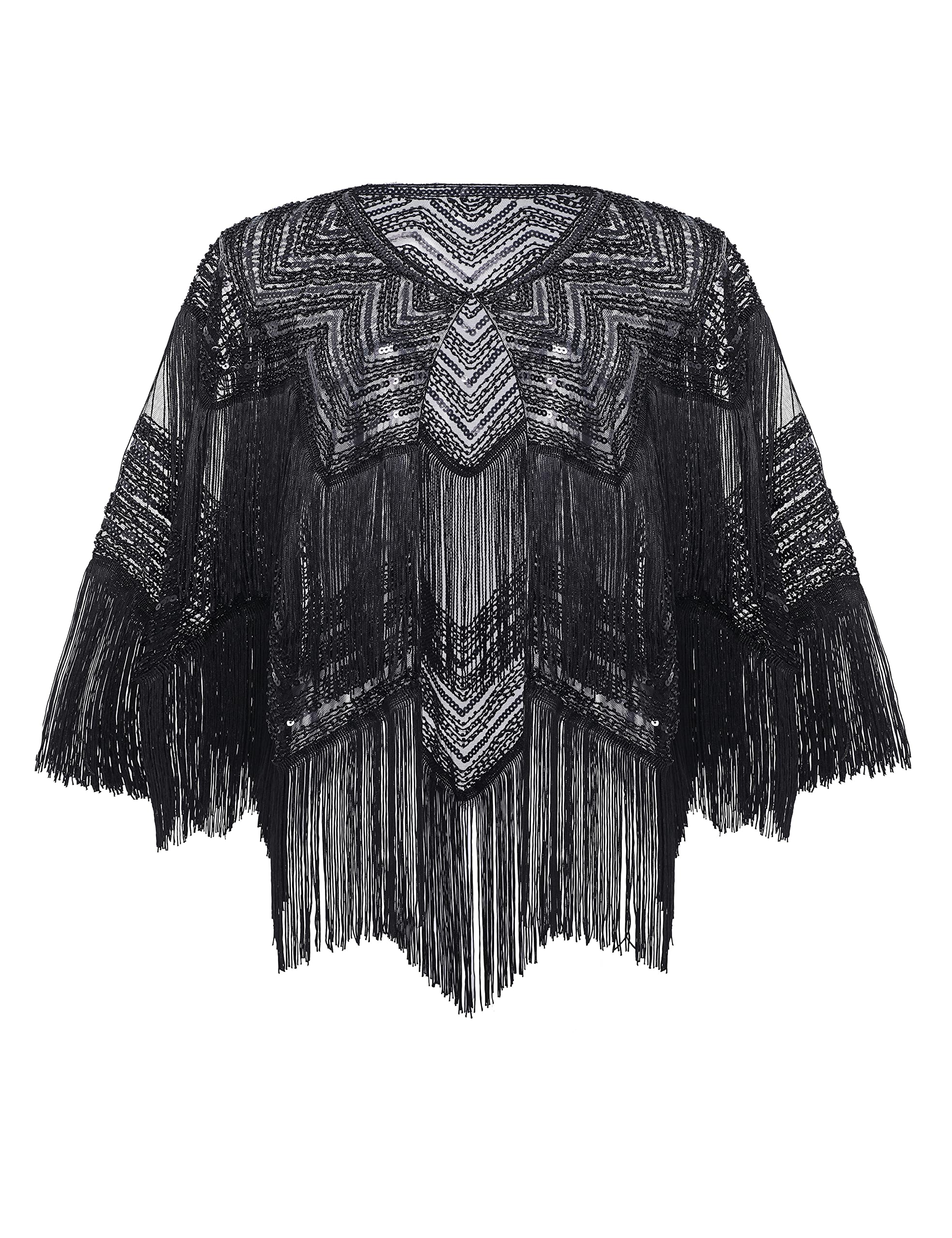 BABEYOND Gatsby Shawl Wrap for 1920s Evening Party Night Cape for Women Bridal Sequin Capelet