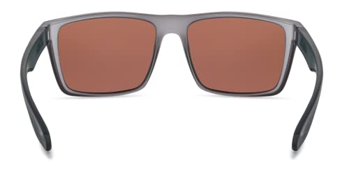 Hobie - Cove Polarized Sunglasses - Outdoor Sunglasses with HydroClean Lenses for Men and Women - Copper w/Sea Green Mirror Lenses/Satin Crystal Grey Frame