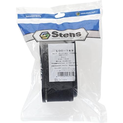 Stens 100-749 Air Filter Combo Compatible with/Replacement for Toro Timecutter with 42" and 50", Decks and V-Twin Engines 127-9252, 136-7806, 127-9252, 136-7806 3 3/16" Height, 6 1/8" Length