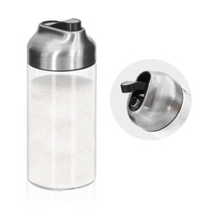 12 oz glass sugar dispenser with pour spout by aelga, weighted pourer, for coffee,tea and baking