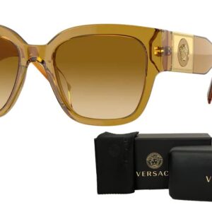 Versace VE4437U 53472L 54MM Transparent Honey/Light Yellow Gradient Orchre Pillow Sunglasses for Women + BUNDLE With Designer iWear Eyewear Kit