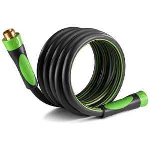 workpro 5/8 in x 10 ft garden hose, heavy duty, flexible, lightweight water hose with bi-material 360° rotation handle, 3/4" ght solid brass fittings, for outdoor, lawn, garden & yard, car wash