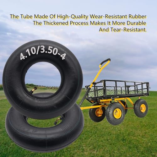 4.10/3.50-4 Tubes 4.10 3.50-4 Heavy duty Tire Inner Tube fits Hand Truck Electric Tricycle Wheelbarrows One-wheeled carts lawnmower and More Bending ValveTR-87 2-pack (4.10/3.50-4)