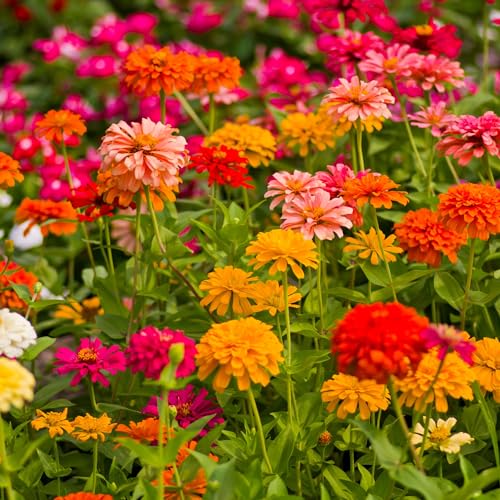 Zinnia Flower Seeds for Planting - Over 2,200 Premium Seeds - Attracts Pollinators - Non GMO