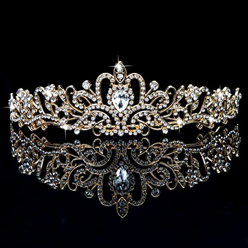 CIEHER Gold Tiara Crowns for Women Girls Princess Crown Tiaras for Women Tiaras for Girls Bridal Wedding Prom Quinceanera Birthday Crown Christmas Crown Gifts Hair Accessories for Women Girls