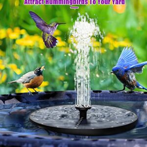 SZMP Solar Fountain 4W Bird Bath Fountains 2024 Upgraded 60LED Lights, Solar Powered Fountain Pump Built-in 4000 Battery with 7 Nozzle & 4 Fixer, Solar Water Fountain for Garden, Bird Bath, Pool, Pond