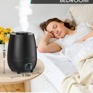 Humidifiers for Bedroom Large Room, Humidifier for Plants, Quiet Top Fill Ultrasonic, Cool Mist Air Humidifier for Baby, Home, Office, Nursery(0.79Gal/3L)