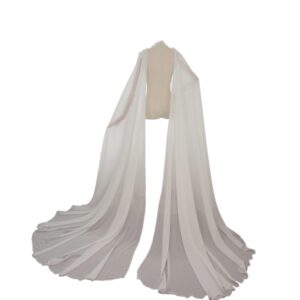 Detachable Chiffon Wedding Dress Wings Long Bridal Capes with Pin on Shoulder Bridal Accessory