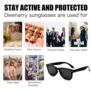 Dwenarry Black Sunglasses Bulk Party Sunglasses Retro Plastic Adult Black Shades Party Favor 12 Pack