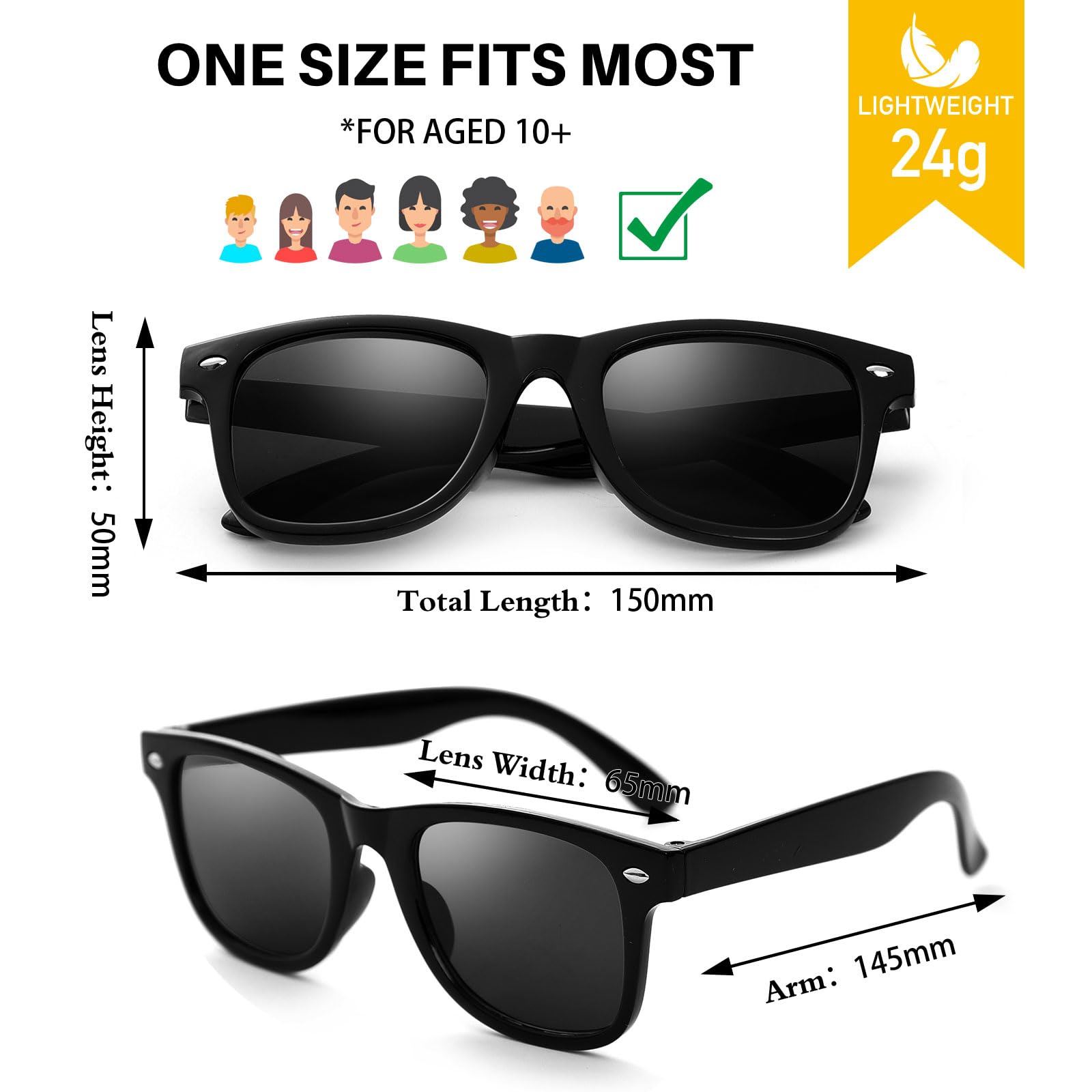 Dwenarry Black Sunglasses Bulk Party Sunglasses Retro Plastic Adult Black Shades Party Favor 12 Pack