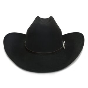 FLUFFY SENSE. Cowboy Hat for Women and Men with Shapeable Wide Brim - Felt Cowboy Hat Cattleman Western Hats for Cowboys and Cowgirls (as1, Alpha, l, x_l, Raven Black)