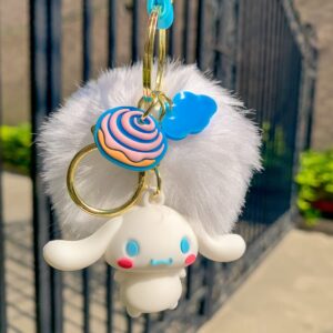 Tonsamvo Cute Pom Pom Keychain Kawaii Key chain for Backpack Decoration Keychains for Women