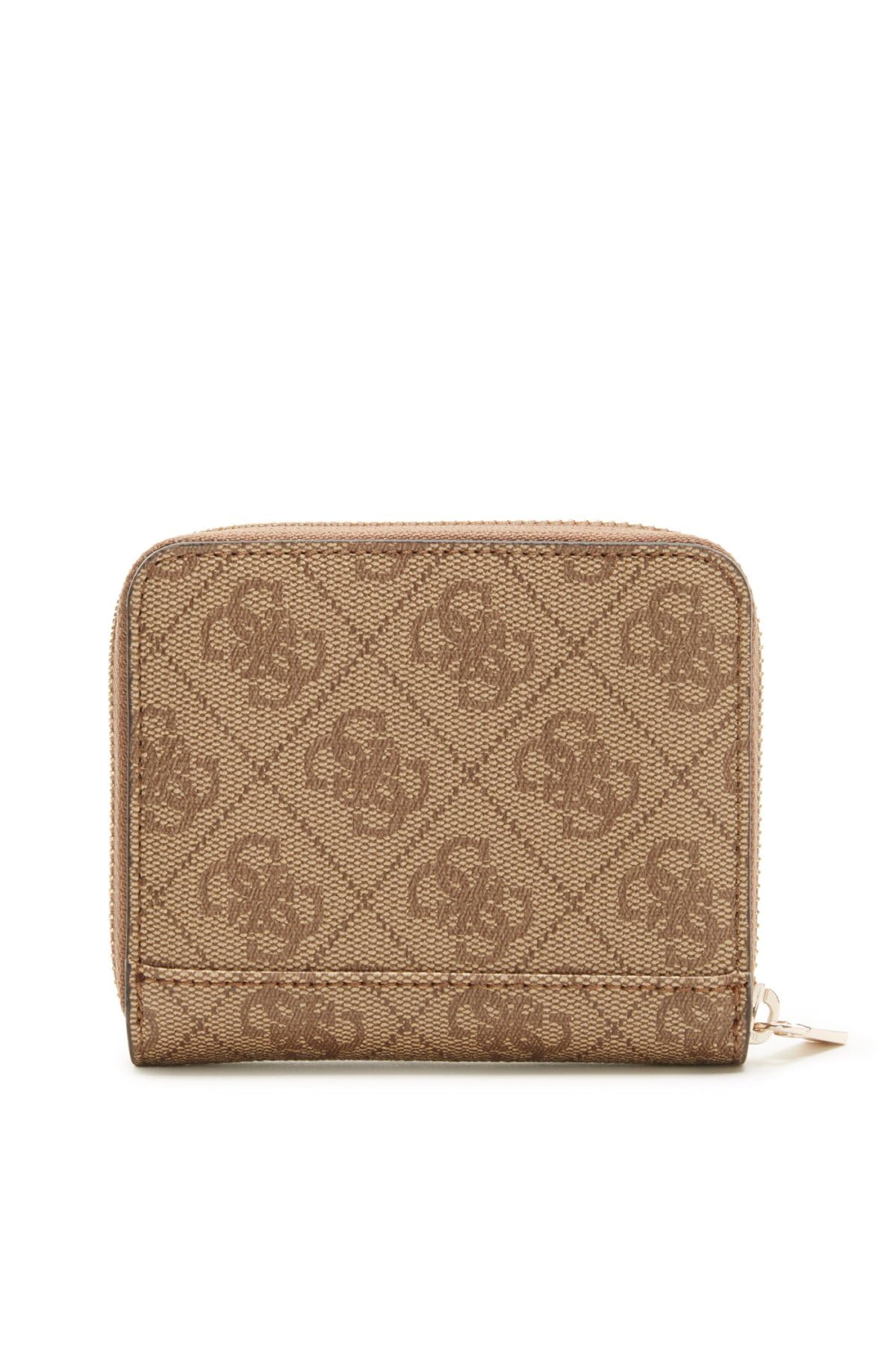 GUESS Laurel Small Zip Around Wallet, Latte Logo