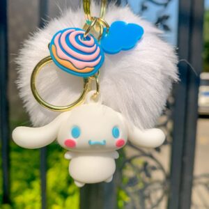 Tonsamvo Cute Pom Pom Keychain Kawaii Key chain for Backpack Decoration Keychains for Women