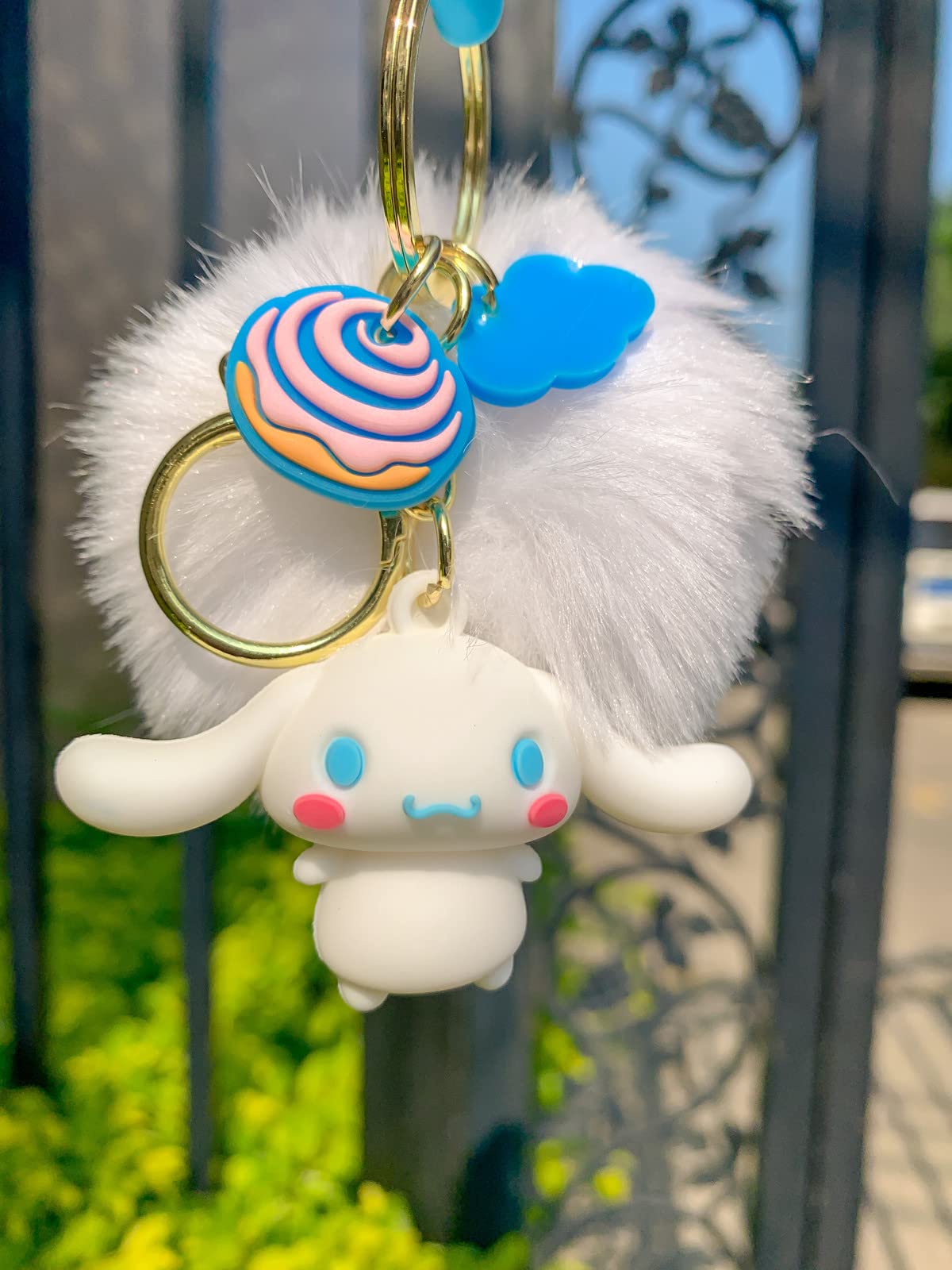 Tonsamvo Cute Pom Pom Keychain Kawaii Key chain for Backpack Decoration Keychains for Women