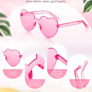 Chicpop 30PCS Heart Sunglasses for Women Transparent Heart Shaped Sunglasses Bulk Fun Colored Sunglasses Pack for Party Favor…