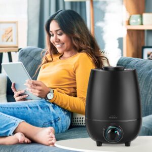 Humidifiers for Bedroom Large Room, Humidifier for Plants, Quiet Top Fill Ultrasonic, Cool Mist Air Humidifier for Baby, Home, Office, Nursery(0.79Gal/3L)