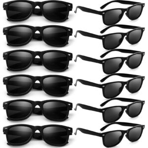 dwenarry black sunglasses bulk party sunglasses retro plastic adult black shades party favor 12 pack