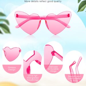 Chicpop 24 Pcs Heart Shaped Sunglasses Rimless Bachelorette Party Sunglasses Women Party Favor Accessories for Girl