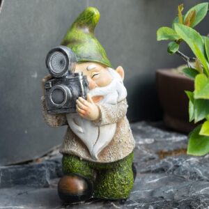 EPTUEGA Garden Gnome-Solar Statue Outdoor-Gnomes Decorations for Yard - Photography Pose Gnome for Yard Patio Lawn Garden Gifts