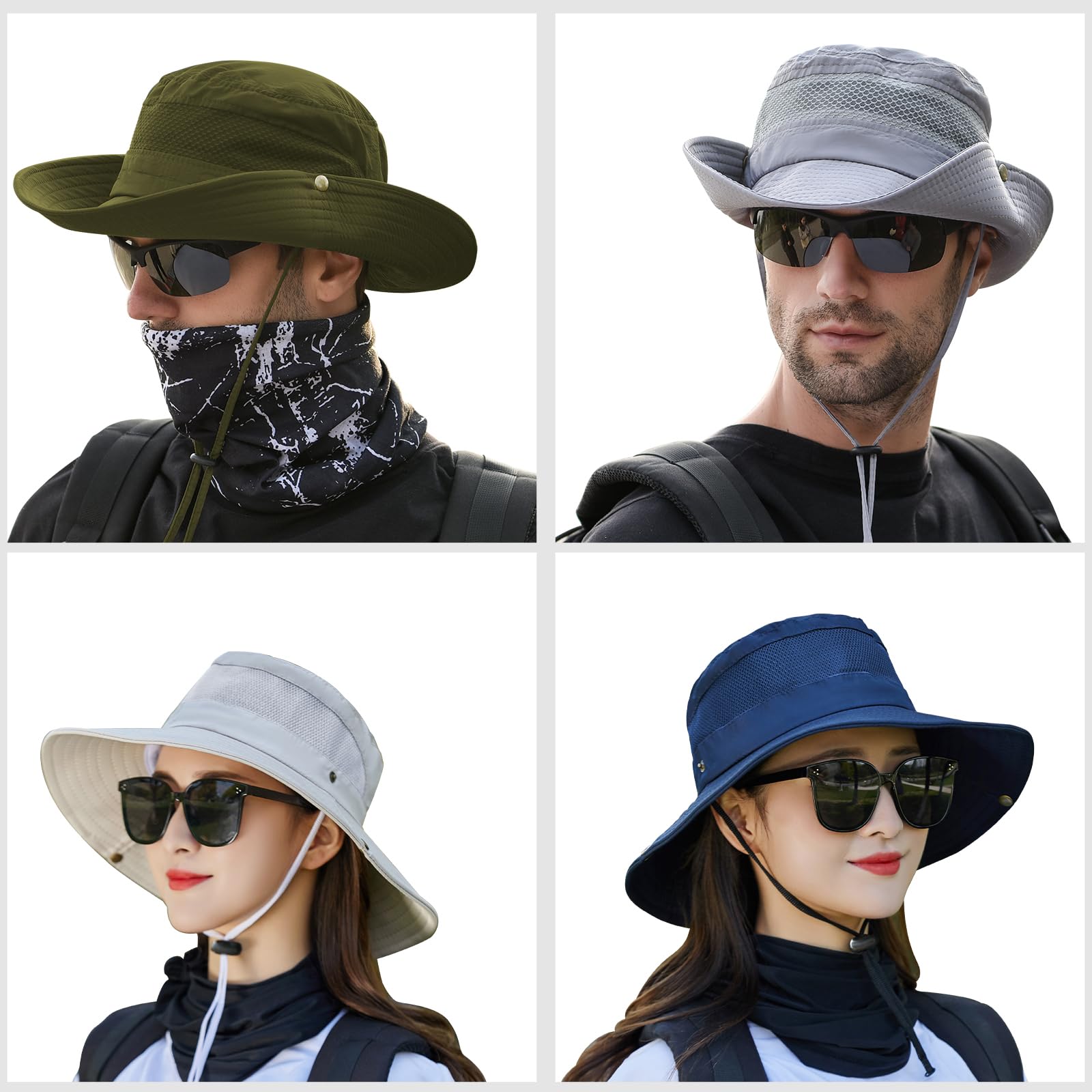 ZOORON Sun Hats for Men Women Fishing Hat UPF 50+ Wide Brim Bucket Hat Summer with UV Protection for Hiking Beach Hats