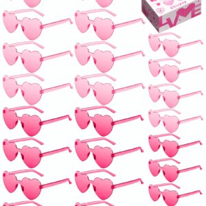 Chicpop 24 Pairs Heart Shaped Sunglasses for Women Bulk Heart Glasses Party Favor Decoration Accessories Eyewear