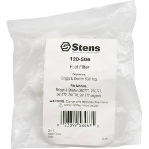 Stens 120-506 Fuel Filter Compatible with/Replacement for Briggs & Stratton 260772-0020-01, 260772-0022-99, 260772-0023-99, 260772-0110-01, 260772-0118-01, 260772-0120-01, 260772-0122-99 808116S