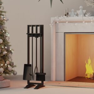 fire beauty fireplace tools set 5 pieces fireside accessories fire kit stand woodstove tools holder wrought iron handle indoor fireset stand