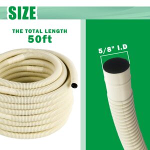 Forestchill 50 Ft AC Drain Hose for Mini Split Air Conditioner Ductless Heat Pump, 5/8" I.D Universal Mini Split Drain Hose Pipe Line, Flexible and UV Resistant Air Conditioner Accessories