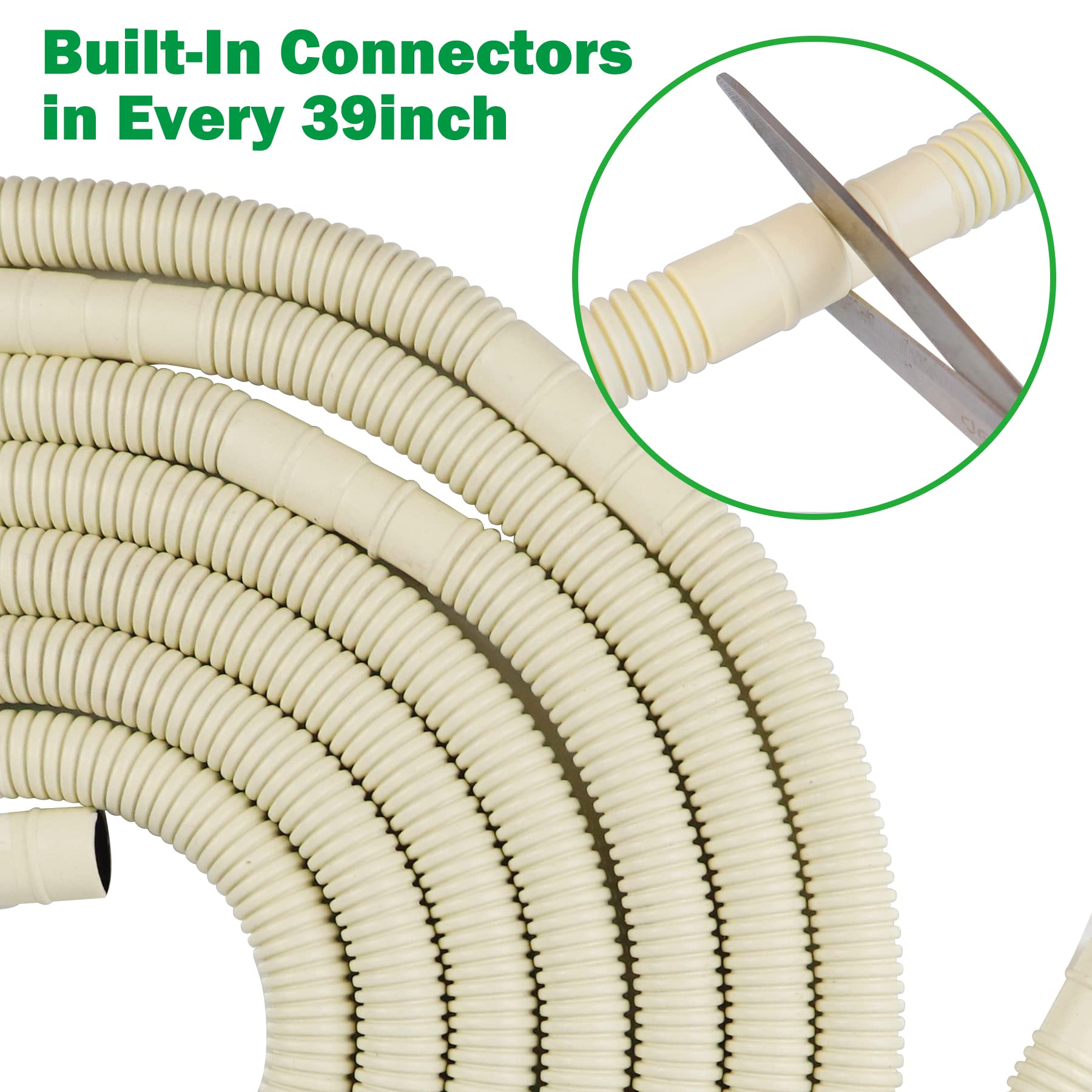 Forestchill 50 Ft AC Drain Hose for Mini Split Air Conditioner Ductless Heat Pump, 5/8" I.D Universal Mini Split Drain Hose Pipe Line, Flexible and UV Resistant Air Conditioner Accessories