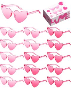 chicpop 16 pcs heart sunglasses heart shaped sunglasses bulk fun sunglasses party decorations