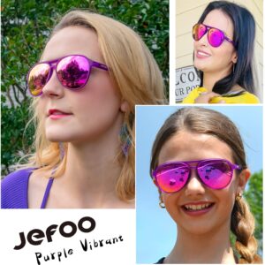 Jefoo Polarized Aviator Sunglasses for Women Men Retro Trendy Sports Sunglasses for Outdoor UV400 Protection