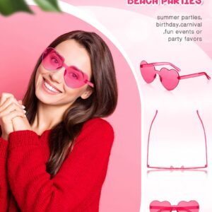 Chicpop 30PCS Heart Sunglasses for Women Transparent Heart Shaped Sunglasses Bulk Fun Colored Sunglasses Pack for Party Favor…