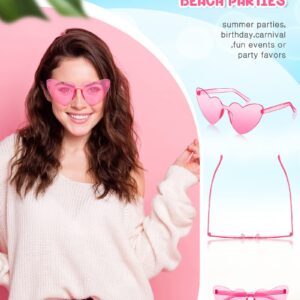 Chicpop 24 Pcs Heart Shaped Sunglasses Rimless Bachelorette Party Sunglasses Women Party Favor Accessories for Girl