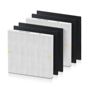 ap-1512hh hepa filter replacement for coway airmega ap-1512hh air purifier, 2 hepa filter 4 carbon pre filters