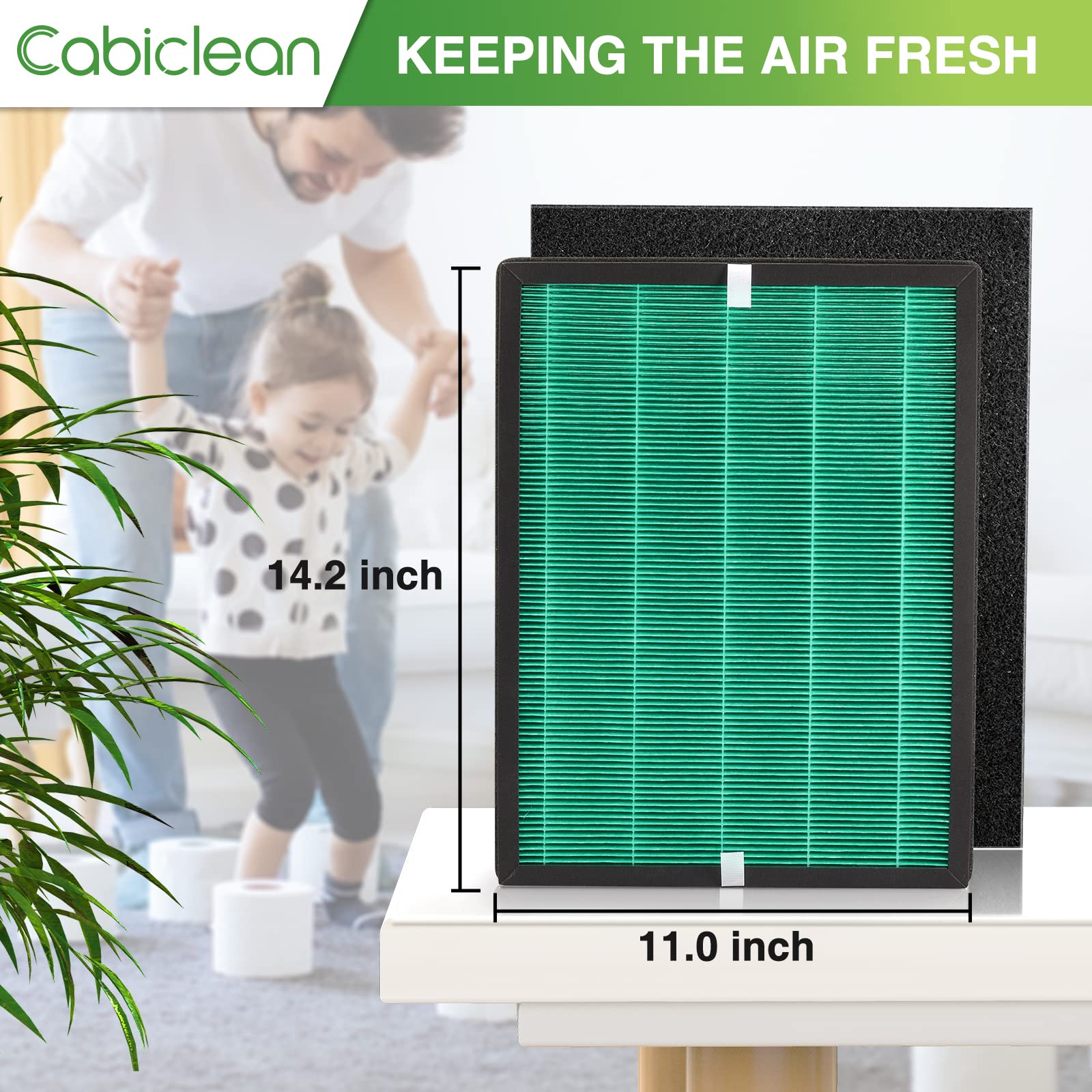 Filter Replacement Sets for Coway Airmega 150 Air Purifier, 2 Green True HEPA and 8 Active Carbon Filter, AP-1019C-FP