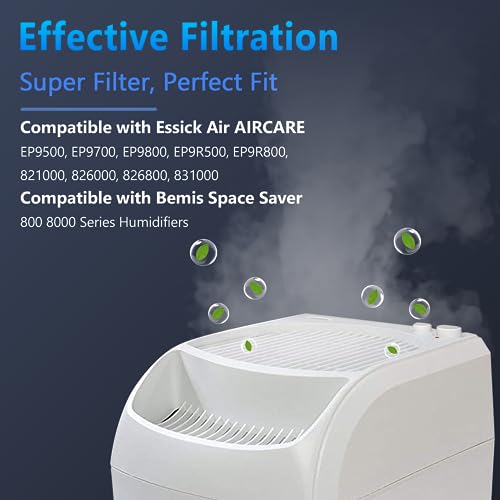 Funmit 1043 Super Humidifier Wick Filter (4 Pack) Replacement for Essick Air AIRCARE EP9500, EP9700, EP9800, EP9R500, EP9R800, 821000, 826000, 826800, 831000 Bemis Space Saver 800 8000 Humidifiers