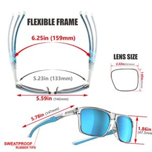 EAZYRUN ER00 P1A HD retangle Sky blue Polarized Driving Sunglasses for Women Men