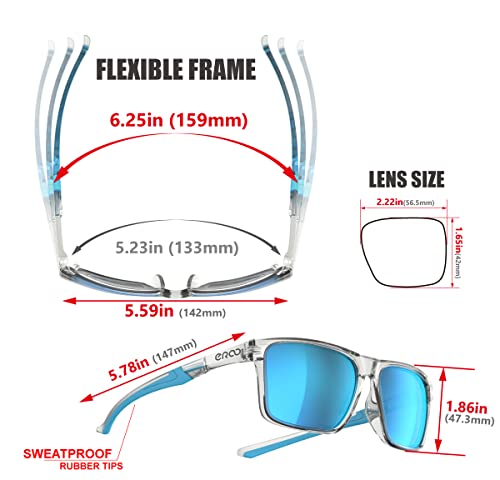 EAZYRUN ER00 P1A HD retangle Sky blue Polarized Driving Sunglasses for Women Men