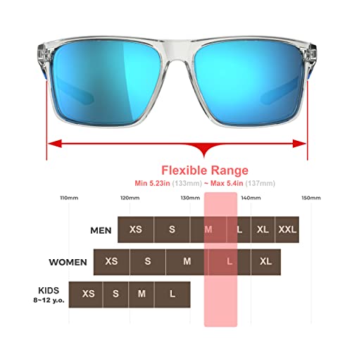 EAZYRUN ER00 P1A HD retangle Sky blue Polarized Driving Sunglasses for Women Men