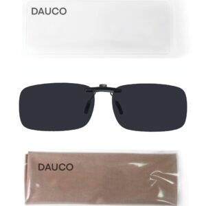 DAUCO Clip On Sunglasses Polarized Clip On Sunglasses Over Prescription Glasses Non-Flip Up