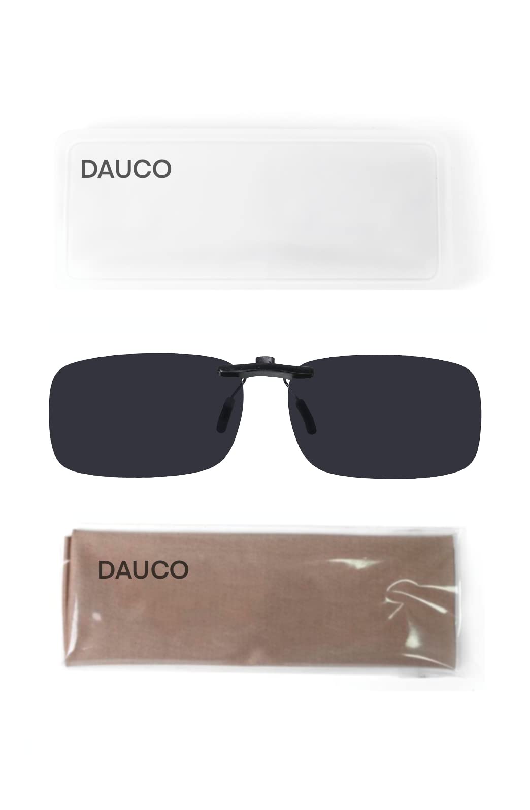 DAUCO Clip On Sunglasses Polarized Clip On Sunglasses Over Prescription Glasses Non-Flip Up