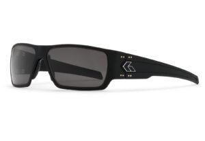 gatorz eyewear specter sunglasses - black aluminum frame with black logo smoked lens