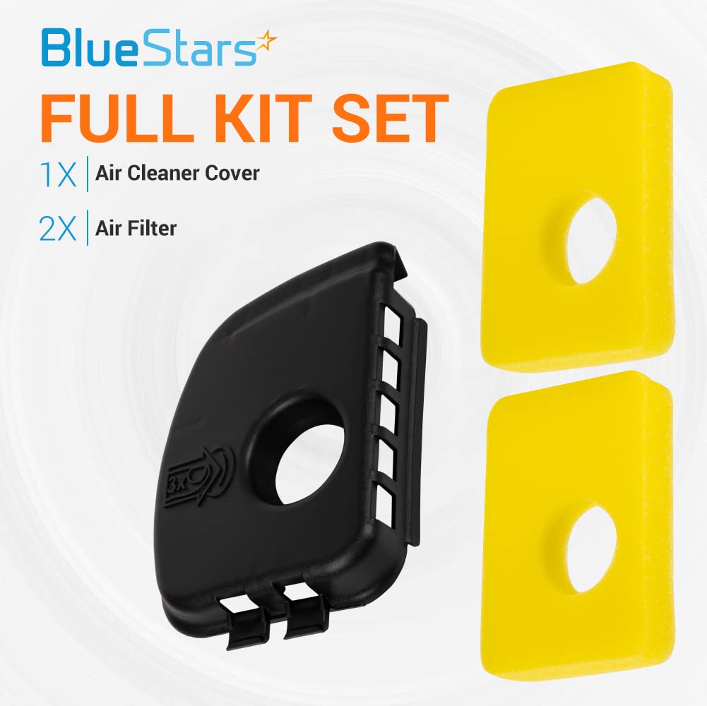 BlueStars Premium-quality 595660 Air Cleaner Cover & 2 packs 799579 Air Filter Kit - Exact fit for BS 4248 5434 590581 08P502 08P602 09P602 09P702 Series Engines MTD Troy Bilt AYP Lawn Mower