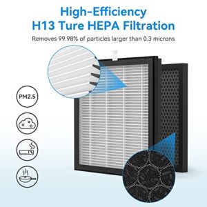 Tailulu H13 True HEPA Air Purifier Replacement Filter for HQZZ-260 Air Purifier, With 3-in-1 Filter for Large Room Filter Allergies Pollen Smoke Dust Pet Dander（1 Pack）