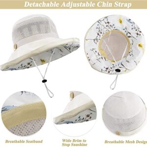 Women-Mesh-Sun-Hats-Bucket-Hat - Summer-Beach-Hat Fishing-Hat-Outdoor-UV-Protection Foldable-Travel-Hiking-Cap Beige