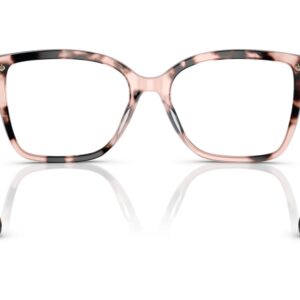 Michael Kors Eyewear Women's MK4101U Shenandoah Universal Fit Square Prescription Eyewear Frames, Pink Tortoise/Demo Lens, 53 mm